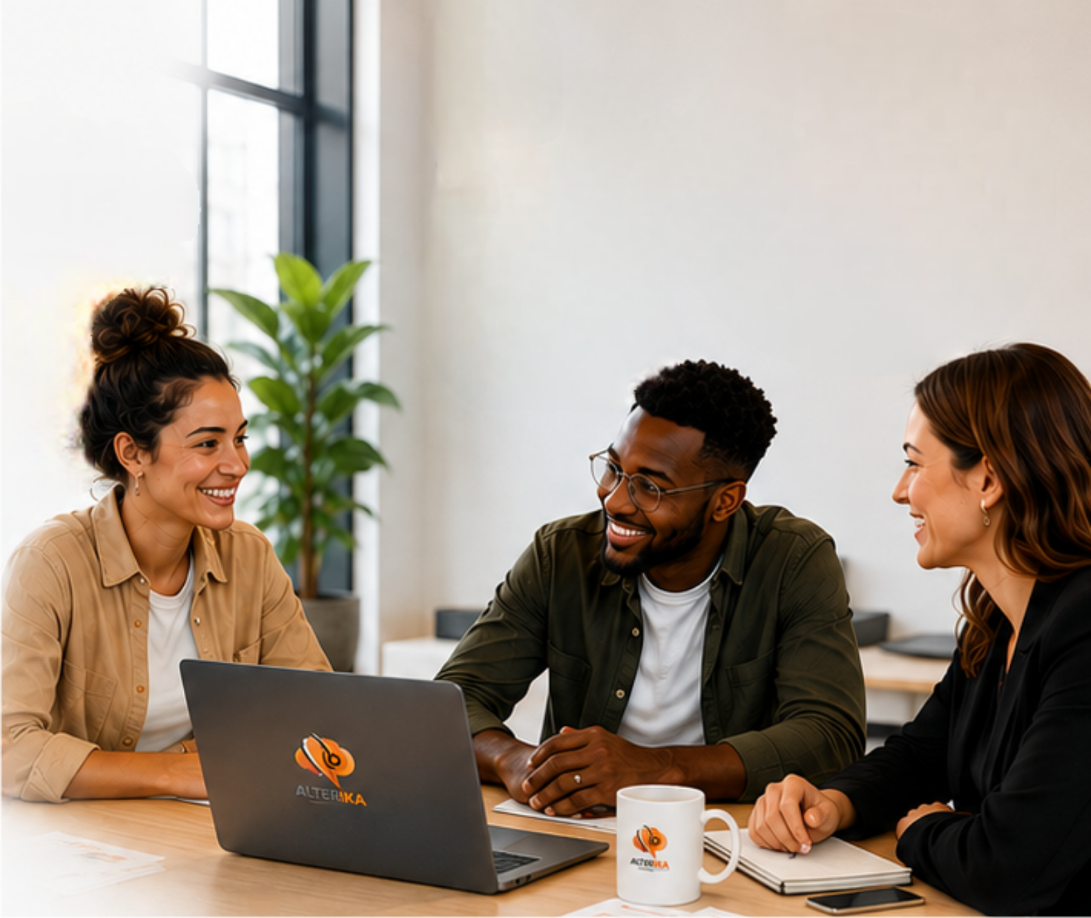 Échange entre l'équipe ALTERIKA et des participants autour d'une table de travail